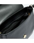 Schwarze Schultertasche aus christlichem Leder - 20x16x9 cm