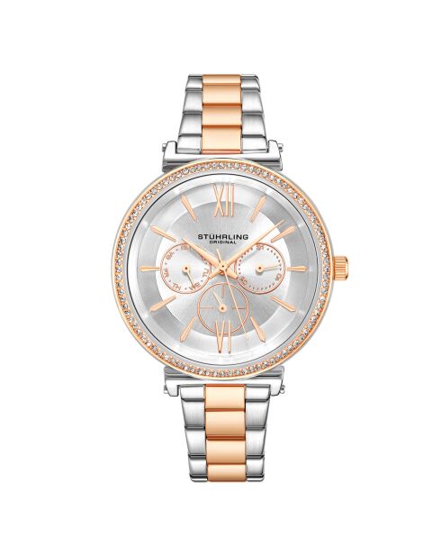 Montre Femme en Acier Quartz Multi-fonctions Symphony argenté/rose