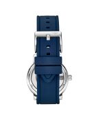 Montre Homme en Silicone  Quartz Aviator bleue