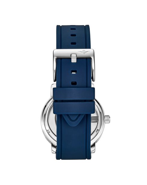 Montre Homme en Silicone  Quartz Aviator bleue