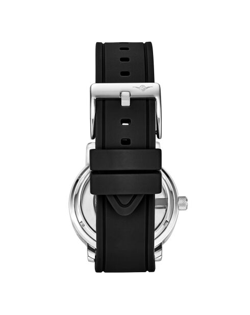 Montre Homme en Silicone Quartz Aviator noire