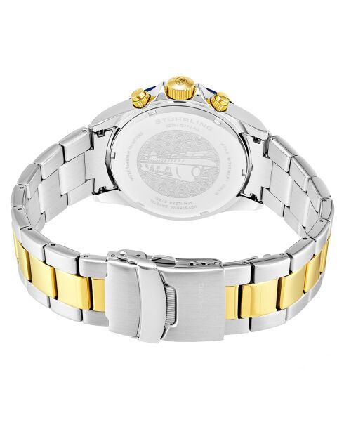 Montre Homme en Acier Quartz Chronographe Monaco argenté/doré/bleu