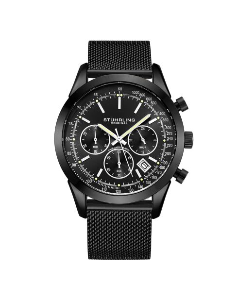 Montre Homme en Acier Quartz Chronographe  Monaco noire
