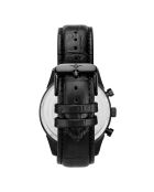 Reloj Monaco Black Chronograph Quartz Cuero para Hombre