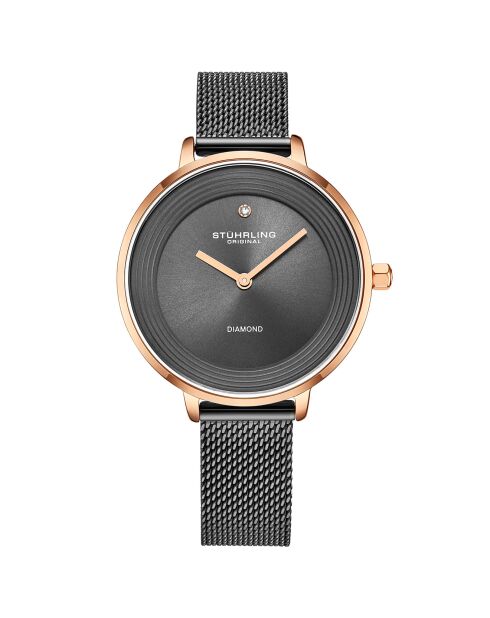 Montre Femme en Acier Quartz Symphony gris/rose