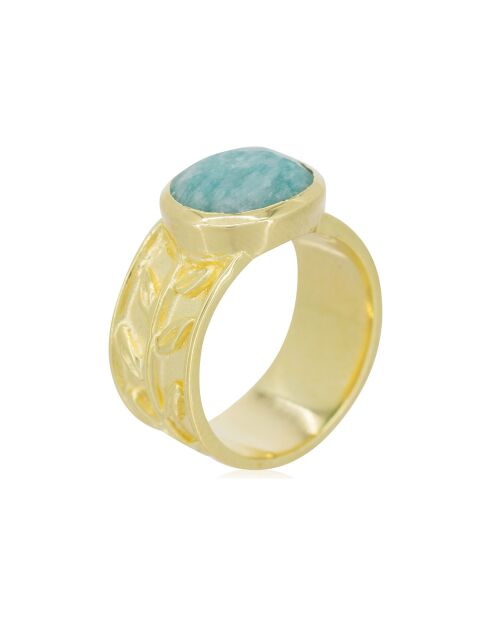 Bague Dania Amazonite en laiton doré