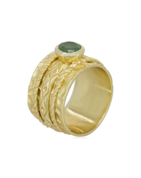 Bague Elisabeth Aventurine en laiton doré