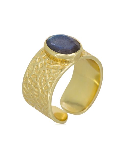 Bague Elisabeth Labradorite en laiton doré