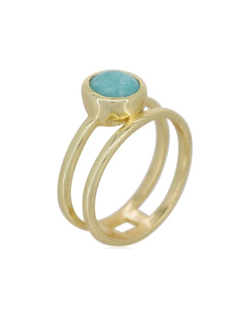 Bague Sadya Amazonite en laiton doré