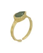 Bague ajustable Marcela Aventurine en laiton doré