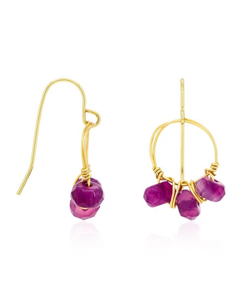 Orecchini Suzi Agate in ottone dorato