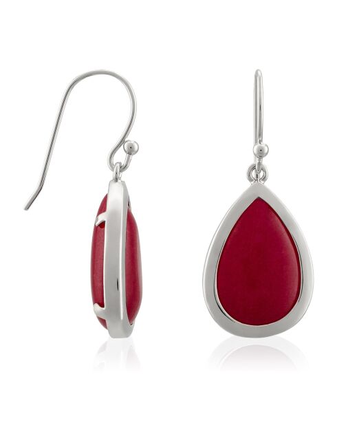 Orecchini Cyrielle Rubis in ottone argentato