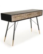 Console style scandinave - 3 tiroirs métal/bois - 120x38x74cm