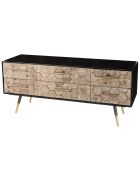 Meuble TV style scandinave à 6 tiroirs métal/bois - 120x38x52cm