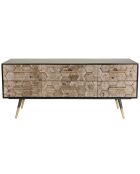 Meuble TV style scandinave à 6 tiroirs métal/bois - 120x38x52cm