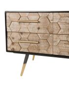 Meuble TV style scandinave à 6 tiroirs métal/bois - 120x38x52cm