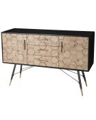 Buffet style scandinave à 3 tiroirs métal/bois - 129x40x44cm