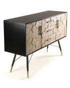 Buffet style scandinave à 3 tiroirs métal/bois - 129x40x44cm