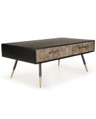 Table basse style scandinave à 2 tiroirs métal/bois - 110x60x44cm