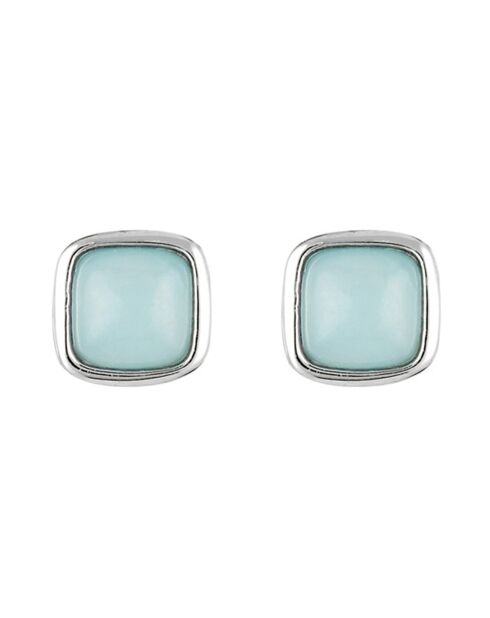 Boucles d'oreilles Lina Amazonite en laiton argenté