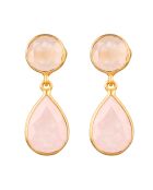 Orecchini Celia Quartz & Chalcedony in ottone dorato