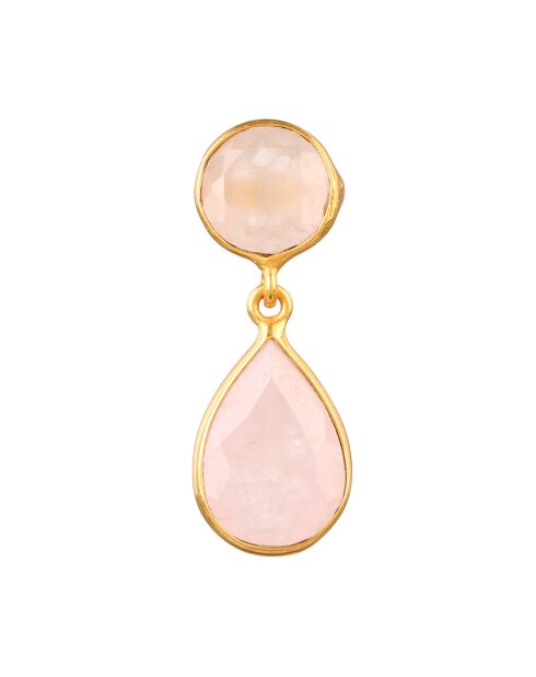 Orecchini Celia Quartz & Chalcedony in ottone dorato