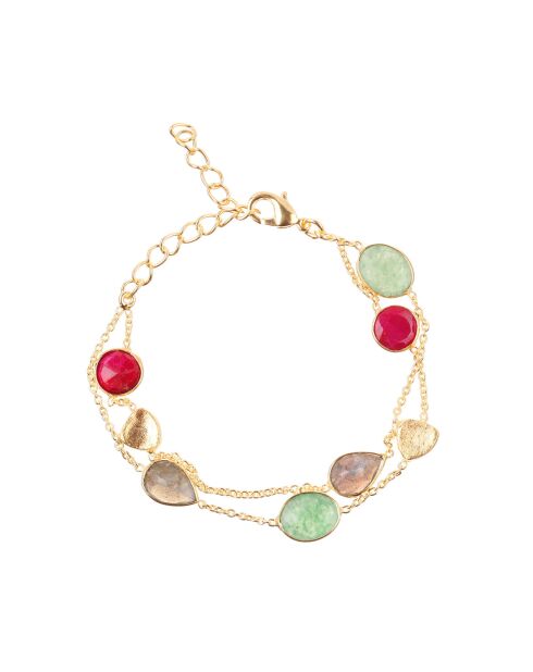 Bracelet Théa Labradorite & Aventurine en laiton doré