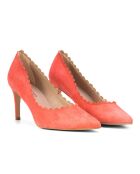 Escarpins en Velours de Cuir Ornella oranges - Talon 8.5 cm
