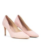 Escarpins en Velours de Cuir Ornella beiges - Talon 8.5 cm