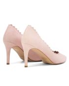 Escarpins en Velours de Cuir Ornella beiges - Talon 8.5 cm