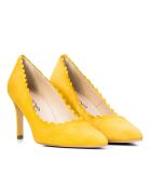 Escarpins en Velours de Cuir Ornella jaunes - Talon 8.5 cm