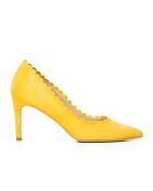 Escarpins en Velours de Cuir Ornella jaunes - Talon 8.5 cm
