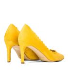 Escarpins en Velours de Cuir Ornella jaunes - Talon 8.5 cm
