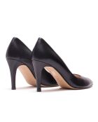 Sissi zwarte leren pumps met hak van 8 cm