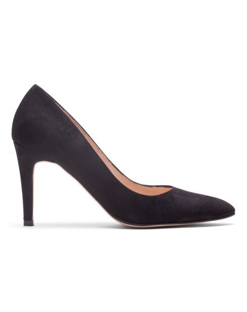 Schwarze Sissi Pumps aus Veloursleder - 8 cm Absatz