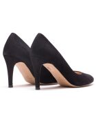 Zwarte leren pumps van Sissi Velvet - hak van 8 cm