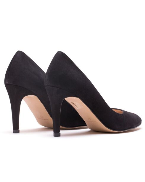 Schwarze Sissi Pumps aus Veloursleder - 8 cm Absatz