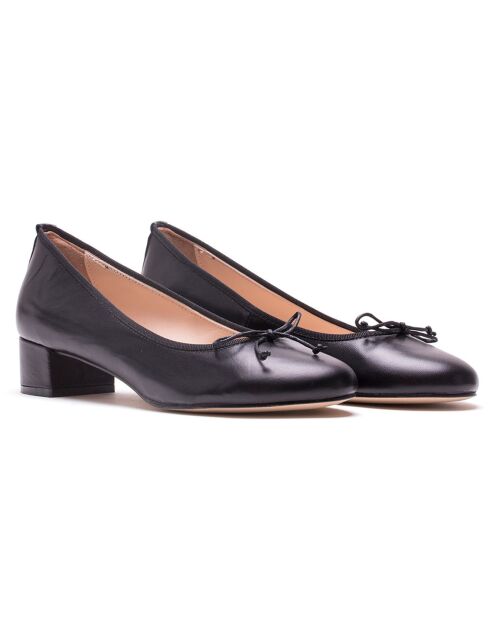 Zwarte leren ballerina's