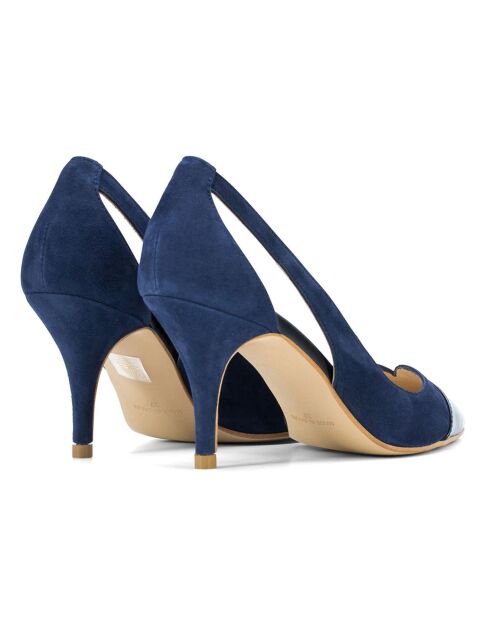 Olivia Marine Velvet leren pumps met hak van 7 cm