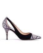 Olivia Pumps aus schwarzem Python-Samt aus Veloursleder — 7,5 cm Absatz