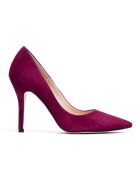 Pumps Josy aus fuchsiafarbenem Samt aus Leder - 9,5 cm Absatz