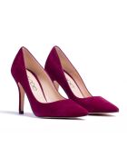 Pumps Josy aus fuchsiafarbenem Samt aus Leder - 9,5 cm Absatz