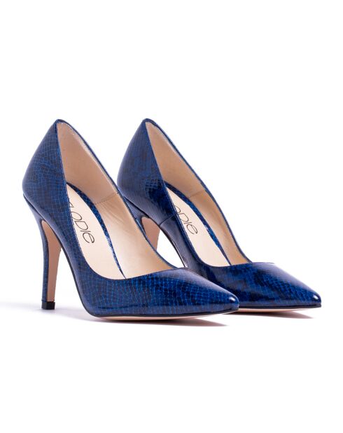 Marineblaue Lederpumps Josy - 9,5 cm Absatz