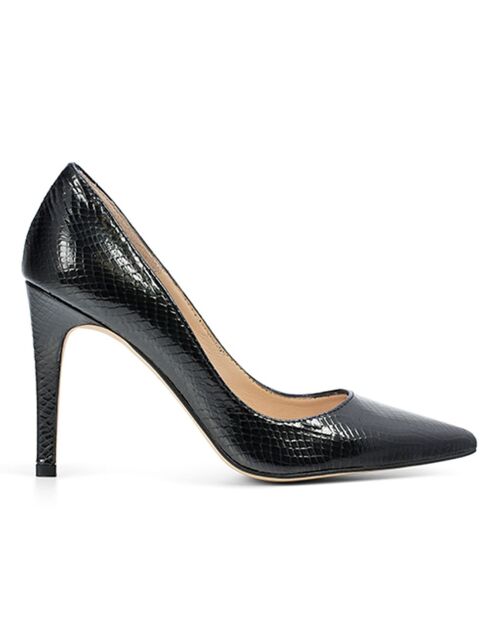 Julia Pumps aus schwarzem Leder mit 9,5 cm Absatz