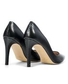 Julia Pumps aus schwarzem Leder mit 9,5 cm Absatz
