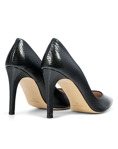 Julia Pumps aus schwarzem Leder mit 9,5 cm Absatz
