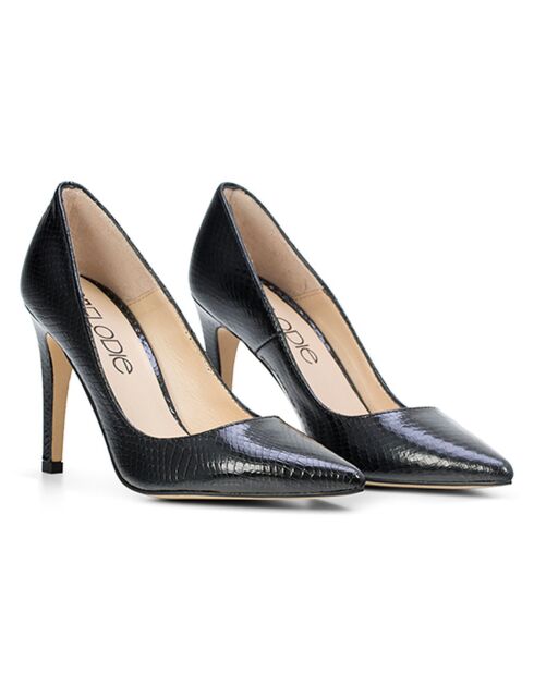 Julia Pumps aus schwarzem Leder mit 9,5 cm Absatz
