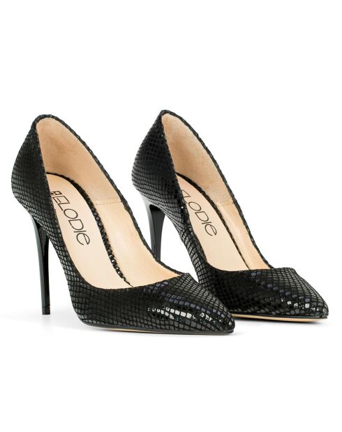 Escarpins en Cuir Sarah noirs - Talon 10 cm