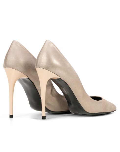 Pumps Diana aus goldfarbenem Leder - 10 cm Absatz