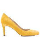 Brigitte Pumps aus gelbem Samt aus Leder - 6 cm Absatz